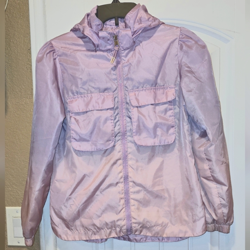 Light Purple Hooded Jacket Perfect For Windy And Rainy Day